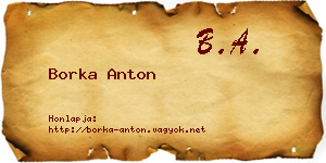 Borka Anton névjegykártya